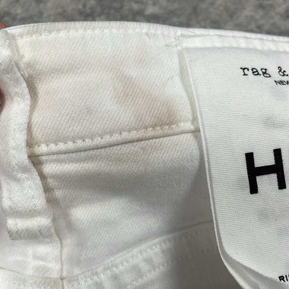 NWT Rag & Bone Nina High Rise Ankle Flare Jeans White Raw Hem Sz 31 - Picture 15 of 15